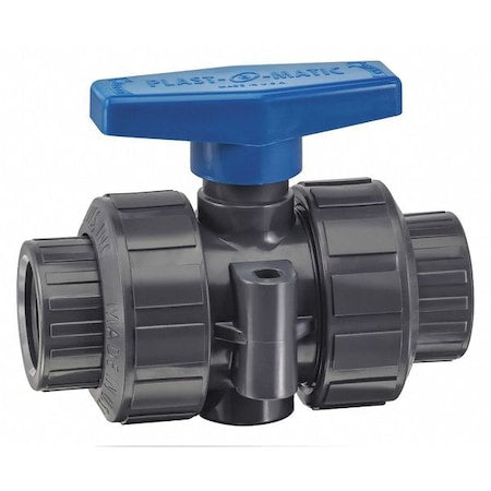 Plast-O-Matic MBV050VT-PV - Manual Ball Valve, PVC, 1/2", Fkm, Threaded