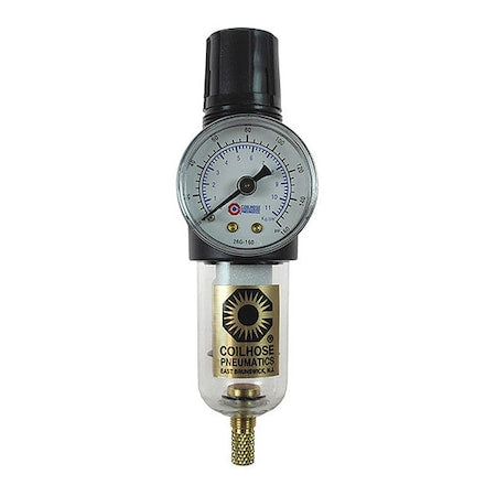 Coilhose Pneumatics MFC2-GJ - F/R Duo Mini W/Gage 0-20 PSI 1/4"