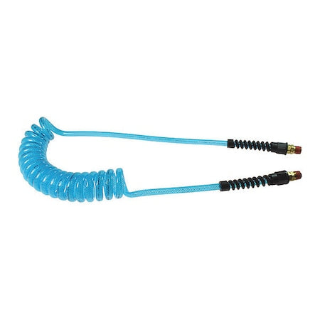 Coilhose Pneumatics PUE14-50B-T - Flexeel Coil 1/4" ID x 50 Swivel Transparent Blue