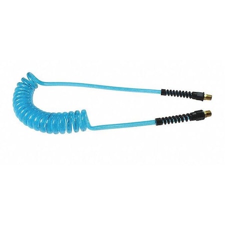 Coilhose Pneumatics PUE516-254-T - Flexeel Coil 5/16" ID x 25' 1/4" MPT Rgd Blue