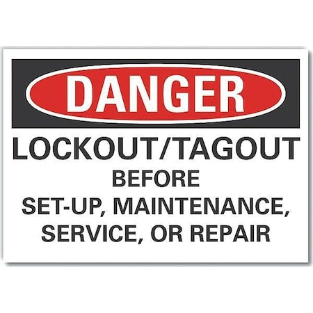 Lyle LCU4-0678-ND_7X5 - Danger Sign, 5 in Height, 7 in Width, Polyester, Horizontal Rectangle, English