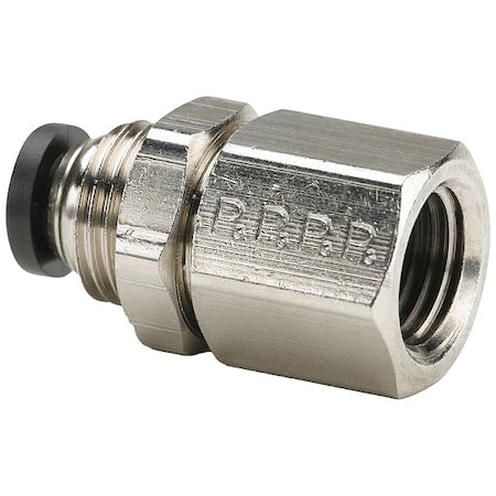 Parker 66PLPBH-8-6 - Push-to-Connect Bulkhead, Brass, Silver