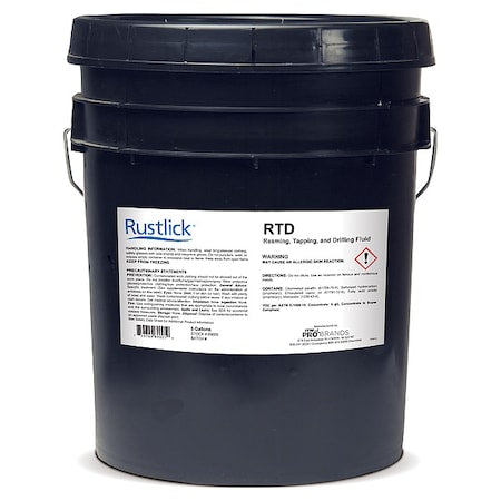 Rustlick 69005 - Reaming, Tapping and Drilling Fluid, RTD, Synthetic, 5 gal, Pail, Clear Brown