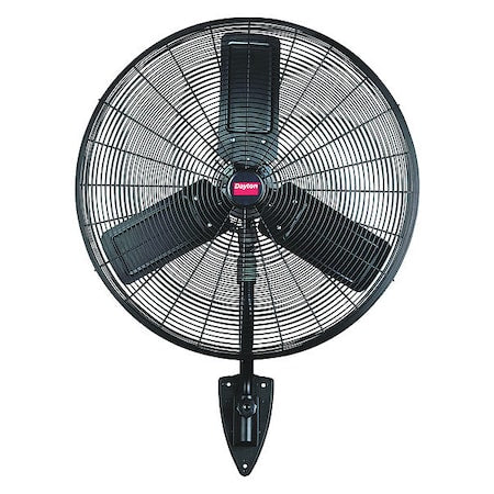 Dayton 6ALF0 - Light Duty Industrial Fan, Wall Mount, 24 in Blade Dia, 115 V, 3,510/6,400 cfm, Oscillating