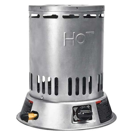 Dayton 6BY71 - Portable Gas Floor Heater, Liquid Propane, Matchless Piezo, 15,000 to 25,000 Btu H, 11 11/16 in L