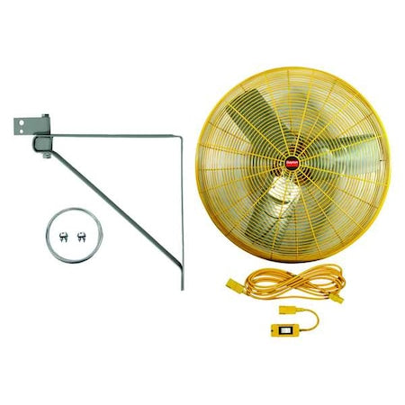 Dayton 7DJ27 - High Visibility High Visibility Industrial Fan, Ceiling, IBeam, Wall Mount, 24 in Blade Dia, 115 V