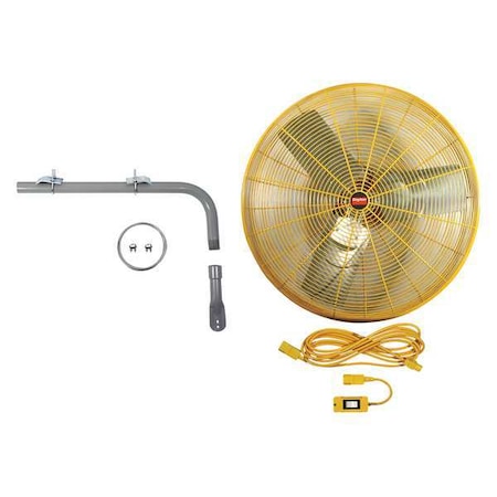 Dayton 7DJ32 - High Visibility High Visibility Industrial Fan, Ceiling, IBeam, Pedestal, Wall Mount, 115 V