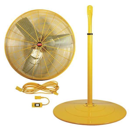 Dayton 7DJ33 - High Visibility High Visibility Industrial Fan, Pedestal Mount, 30 in Blade Dia, 115 V