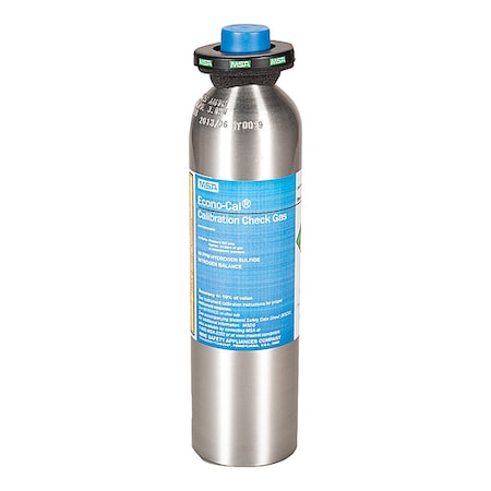 Msa Safety 711062 - Calibration Gas, Hydrogen Sulfide, 34 L, RP Connection, +/-10% Accuracy, 500 psi Max. Pressure
