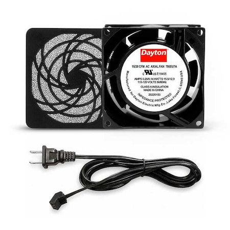 Dayton 786EU7 - Square Axial Fan Kit, 120 V AC, Cast Aluminum, 3 1/8 in W.