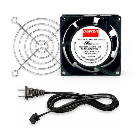 Dayton 786EU8 - Square Axial Fan Kit, 120 V AC, Cast Aluminum, 3 1/8 in W.