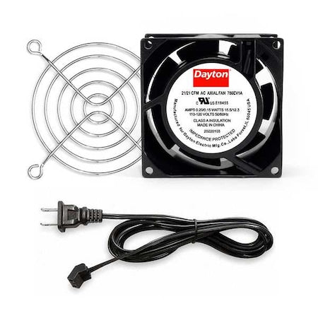 Dayton 786EV1 - Square Axial Fan Kit, 120 V AC, Cast Aluminum, 3 5/8 in W.