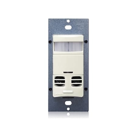 Leviton OSSMD-GAT - Wall Mount Sensor, Occupancy, Photocell, Vacancy, Hard Wired, Almond, 2,400 sq ft, Fluorescent, Incandescent, LED