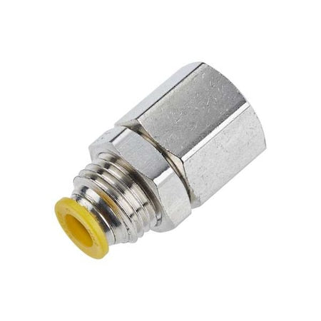 Parker 66PLPBH-10M-6G - Metric Metal Push-to-Connect Fitting, Brass, Silver