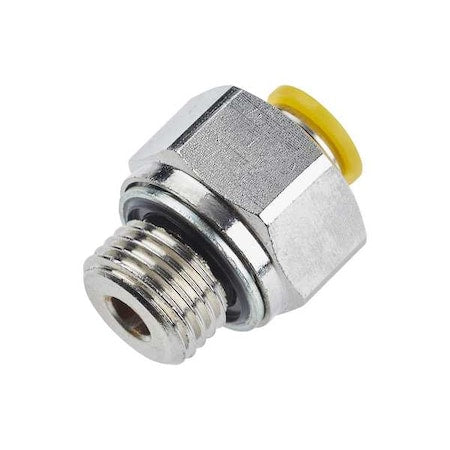 Parker 68PLP-4M-4G - Metric Metal Push-to-Connect Fitting, Brass, Silver