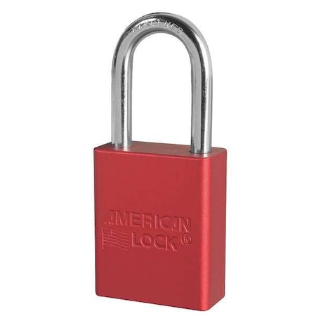 American Lock A1106KAS6RED - Anodized Aluminum Lockout Padlock, 1-1/2 in Wide with 1-1/2 in Tall Shackle, Red, PK6
