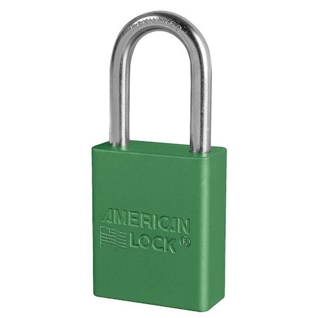 American Lock A1106KAS6GRN - Lockout Padlock, Keyed Alike, Aluminum, Green, 1 1/2 in Shackle Height, 1 1/2 in Body Width, 6 PK