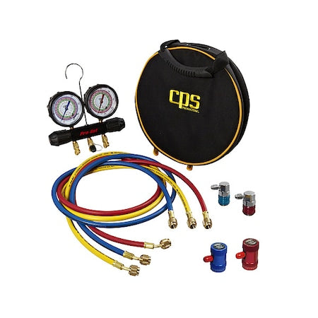 Pro-Set MTHFO134 - Manifold Gauge Set,6 ft L,3 1/8 in Gauge