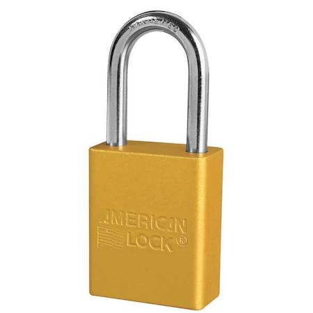 American Lock A1106KAS6YLW - Lockout Padlock, Keyed Alike, Aluminum, Yellow, 1 1/2 in Shackle Height, 1 1/2 in Body Width, 6 PK