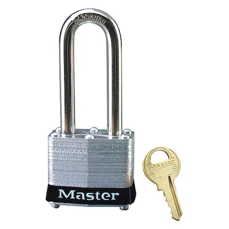Master Lock 3KALHBLK-0390 - Lockout Padlock, Keyed Alike, Steel, Black, 2 in Shackle Height, 1 9/16 in Body Width