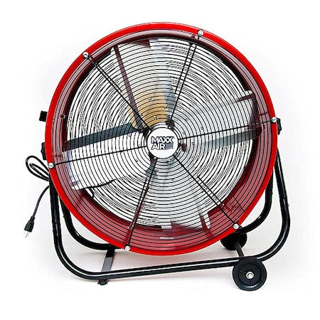 Maxx Air BF24TFREDUPS - Standard-Duty Industrial Fan W/ 24 in Blade Dia, 2800/4000 cfm, 120 V AC, 1/4 HP, 7.5 ft Cord