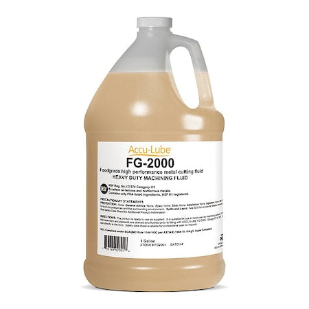 Accu-Lube FG2001 - Cutting Fluid, FG-2000, 1 gal, Jug, Gold