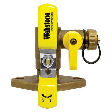 Webstone 50413 - 3/4" Flanged 3-Way Brass Ball Valve w/Drain