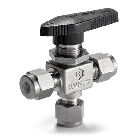 Ham-Let H-800S-SS-L-6MM-T - Manual 3-Way Ball Valve,6mm,SS