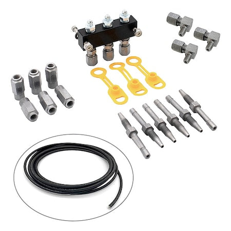 Locknlube LNL81203-1/4 - Three Point Manifold Kit,Aluminum/Steel