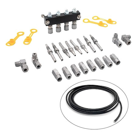 Locknlube LNL81204-1/8 - Four Point Manifold Kit,Aluminum/Steel
