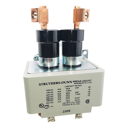 Struthers-Dunn M60AA-240VAC - Mercury Displacement Contactor,2 NO,240 VAC