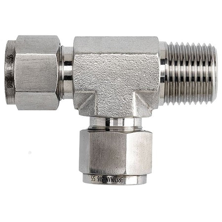 Brennan Industries N2605-02-02-02-SS - Tee, SS, Comp 1/8", MNPT 1/8", Comp 1/8"