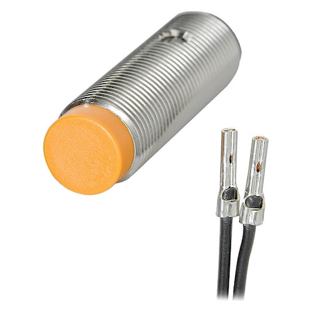 Ifm IF5719 - Cylindrical, Inductive Proximity Sensor, 12 mm Dia., Brass, 2 m, Bare Wire, 2 Wires, Unshielded