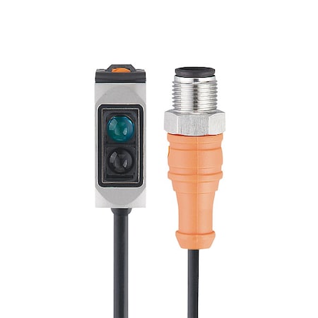 Ifm O6H301 - Diffuse Photoelectric Sensor, M12, Right Angle, Rectangular, Selectable Light On/Dark On, PNP