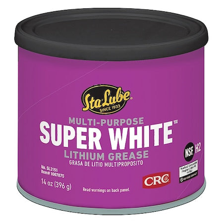 Sta-Lube SL3151 - Multipurpose Grease, 14 oz, Can, Mineral Base, 300 Degrees F Max Op Temp, White, Super White Series