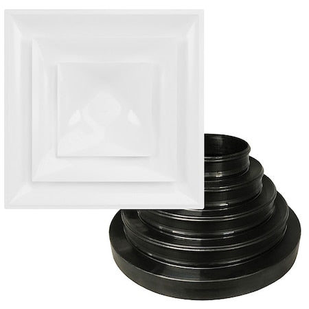 American Louver STR-C-W-NRD - 6 to 14 in Square Step-Down Diffuser, White