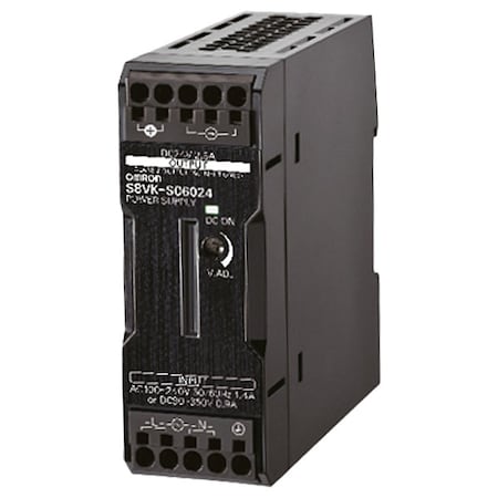 Omron S8VK-S48024 - Switching Power Supply, 265/300 V AC; 85/264 V AC; 90/350 V DC, 24 V DC, 480 W, 20 A, DIN Rail