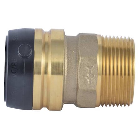 Sharkbite UXL113532M - Fitting, Straight, Brass, Push-Fit 11/4 in, MNPT 11/4 in