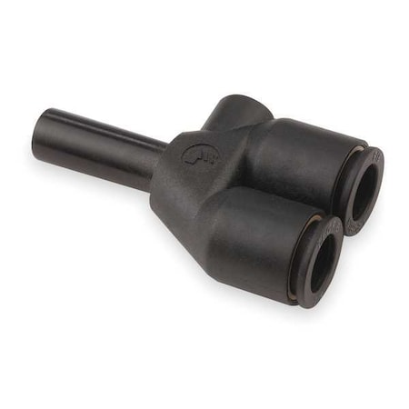 Legris 3142 56 00 - Push-Fit Wye Fitting, 1/4 in Tube Size, Brass, Fiberglass-Reinforced Nylon, Black, 10 PK