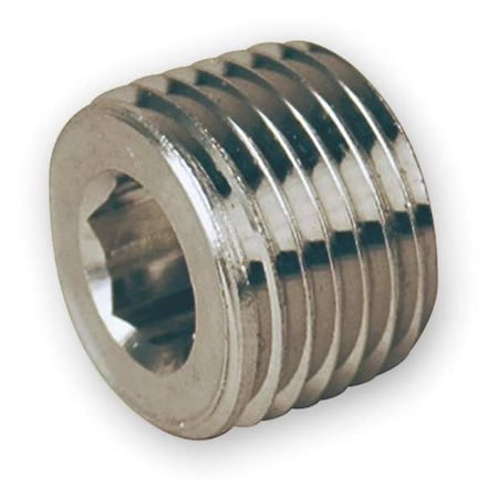 Parker 4 PHH-SS - 316 Stainless Steel Hollow Hex Plug, 1/4 in MNPT, 7,500 psi Max Pressure