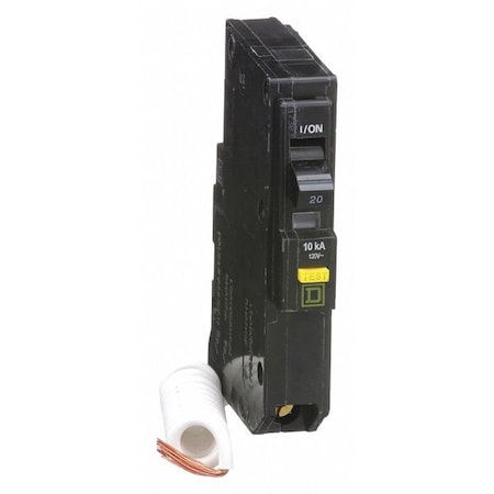 Square D QO120GFI - Miniature Circuit Breaker, QO Series, 20 A, 1 Pole, 120 V AC, 10k A at 120/240 V AC, A Curve