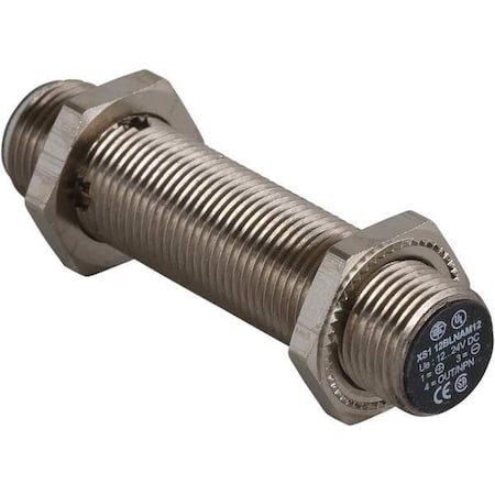 Telemecanique Sensors XS112BLPBM12 - Cylindrical, Inductive Proximity Sensor, 12 mm Dia., Brass, M12, 3 Wires, Shielded
