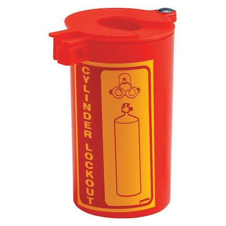 Brady LM023E - Gas Cylinder Lockout, Red, polypropylene, 1 Max. No. of Padlocks, 17/50 in Max. Shackle Dia.