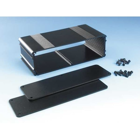 Box Enclosures B4-080BK - Screws Electrical Enclosures, 3.16 in H, 2.11 in D, 6.69 in W, 4, Aluminum