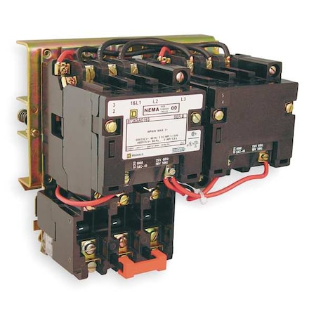 Square D 8736SDO2V02S - Magnetic Motor Starter, Reversing, No Auxiliary Contacts, 120 V AC, 3 P, Screw Clamp