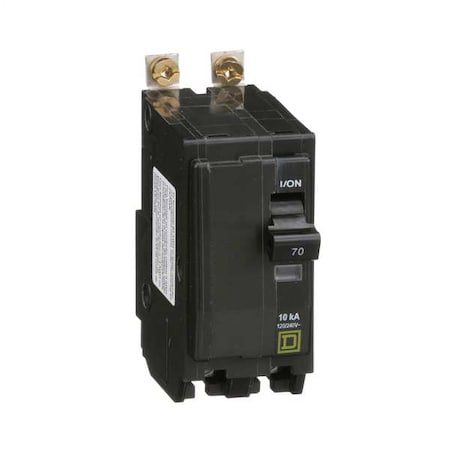 Square D QOB270 - Miniature Circuit Breaker, QO Series, 70 A, 2 Pole, 120/240 V AC, 10k A at 120/240 V AC