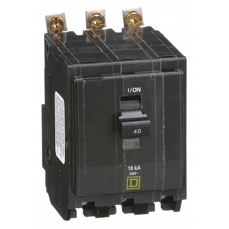 Square D QOB340 - Miniature Circuit Breaker, QO Series, 40 A, 3 Pole, 120/240 V AC, 10k A at 120/240 V AC