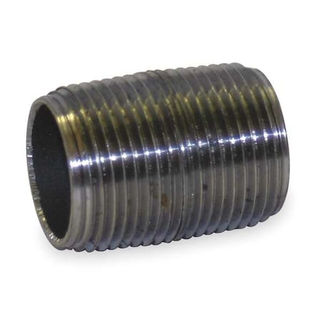 1LMJ2 - 1" MNPT x MNPT Black Steel Black Close Pipe Nipple Schedule 80