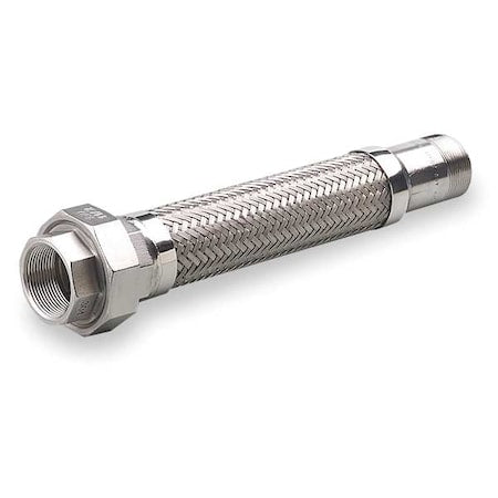 Hose Master G200SMU360 - Flexible Metal Hose Assembly, 2 in ID x 36 in L, MNPT x FNPT, -325 to 1200 F, Stainless Steel