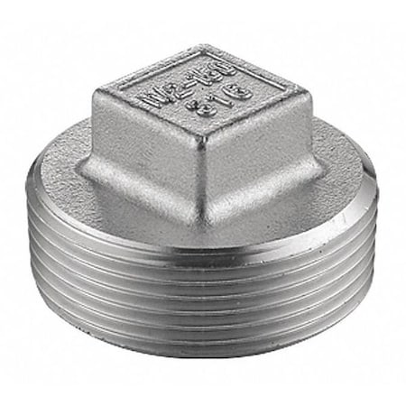 40SQ112N014 - 1/4 in. 304 Stainless Steel Square Head Plug, MNPT, Class 150